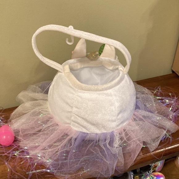 UNICORN EASTER BASKET WITH SPARKLY TULLE TUTU BY DREAM PLAY IMAGINE - Picture 9 of 14